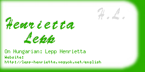 henrietta lepp business card